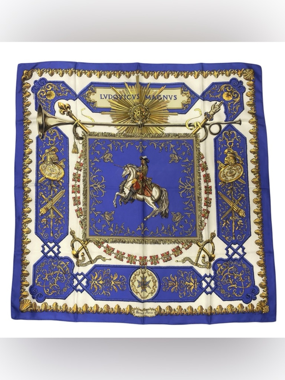 Hermes Silk Scarf Ludovicus Magnus Carre 90 Louis XIV F. de la Perriere